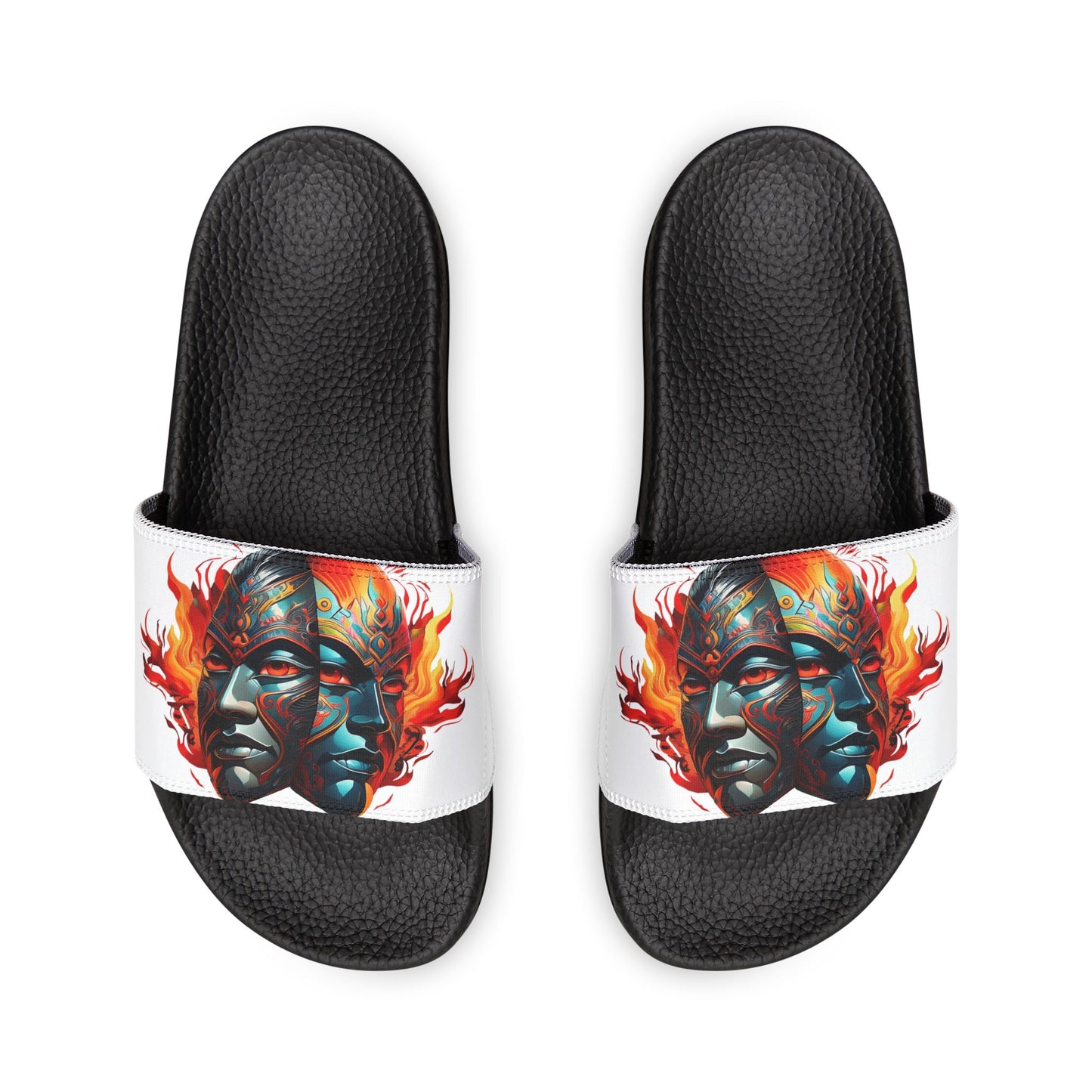 Men’s Washable Two Face Fire Kabuki Slides