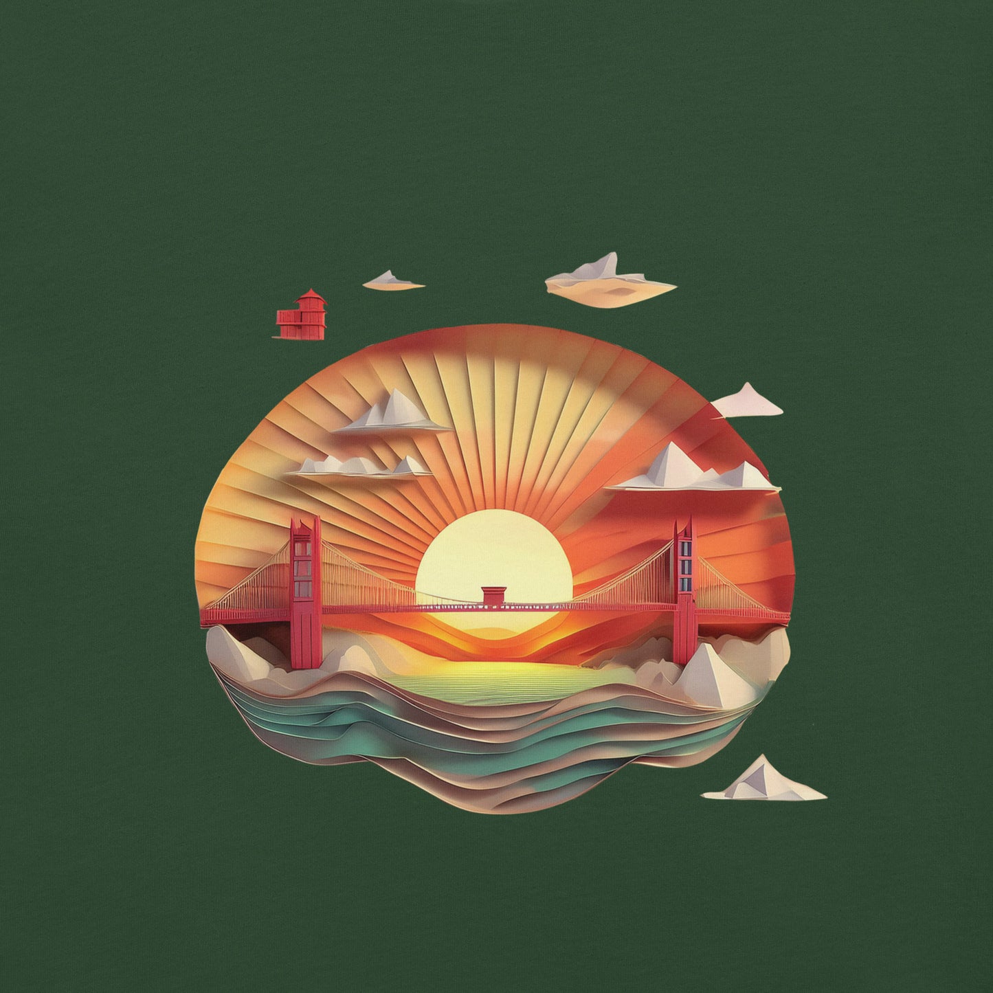 Golden Gate Origami T Shirt